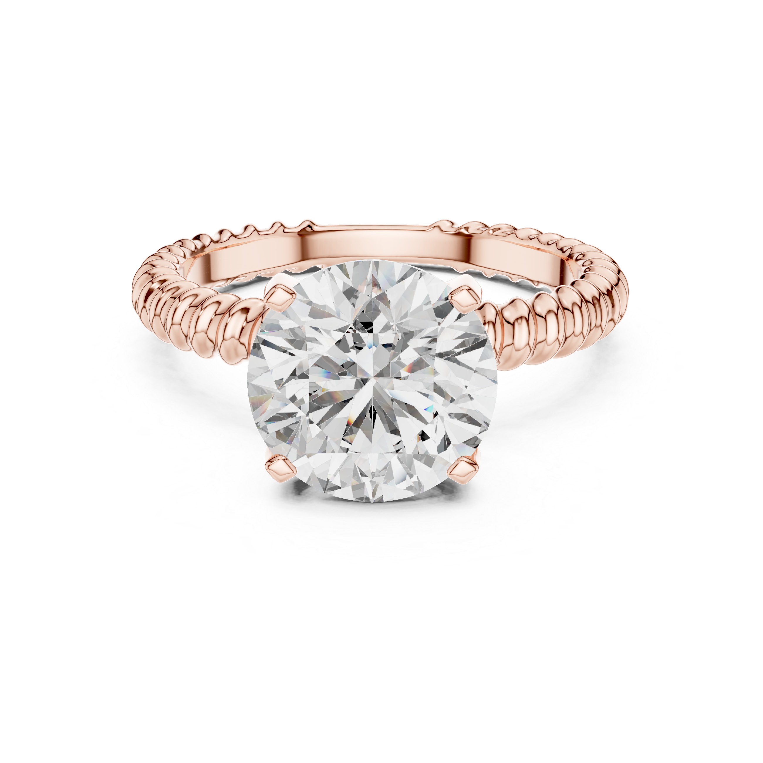 Front side of rose gold ring